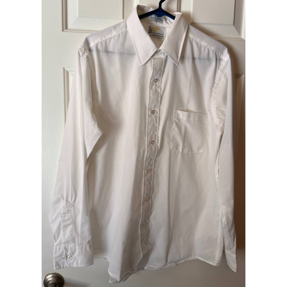 London Fog Men’s Dress Shirt Single Needle Tailoring‎ Size 16 34/35 27" Long